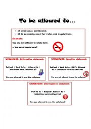 English worksheet: To be allowed to