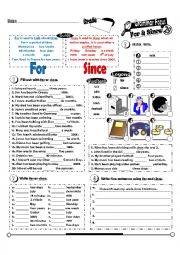 Grammar Focus Series_29_FOR & SINCE (Fully Editable + Key)