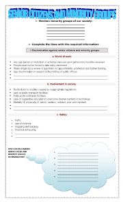 English Worksheet: SENIOR CITIZENS AND MINORITY GROUPS