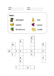 Fruit crossword