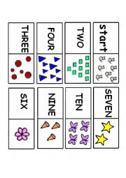 English Worksheet: numbers dominoes