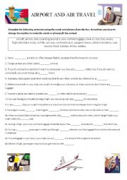 English Worksheet: Airport and air travel