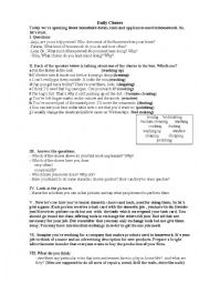 English Worksheet: Housework test