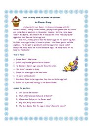 English Worksheet: An Easter Story II