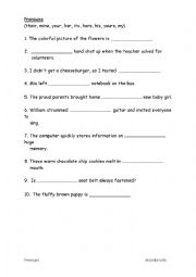 English worksheet: Pronouns