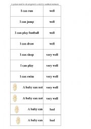 English Worksheet: I can_baby_can not