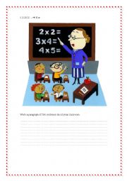 English Worksheet: writing series for first graders  -  class room