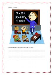 English worksheet: writing series for first graders  -  class room