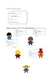 English worksheet: Introduce myself&Interview 