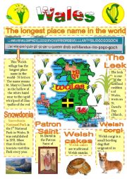 English Worksheet: Wales-info poster for young learners-2