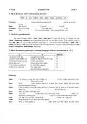 English Worksheet: remedial Work 7 th Form