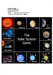 English Worksheet: Board Game_ Solar System 