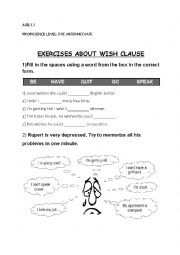 English Worksheet: wish