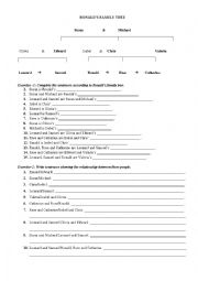 English Worksheet: Ronalds Family Tree