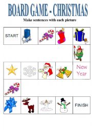 English Worksheet: Board game - Christmas