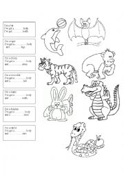 English Worksheet: animals and parts of the body