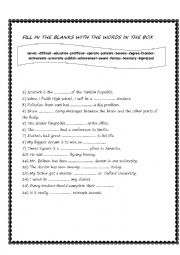 English worksheet: success vocabularies