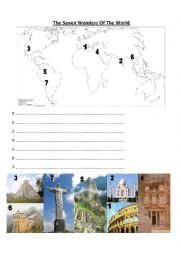 English Worksheet: The seven wonders of the world