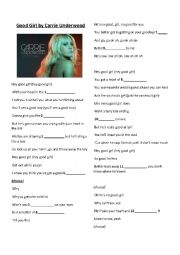 English worksheet: Good Girl by Carrie Underwood