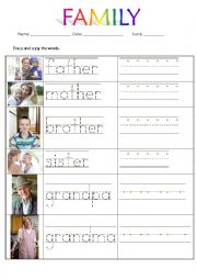 English Worksheet: Family