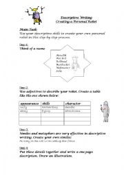 English Worksheet: Create your own Robot and describe it