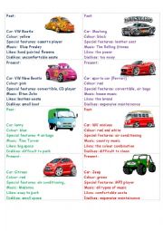 English Worksheet: Cars used to role play