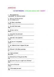 English Worksheet: Agreeing