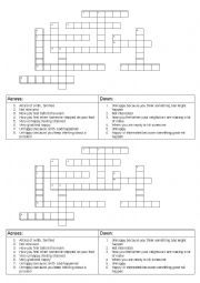 English Worksheet: Feelings crossword