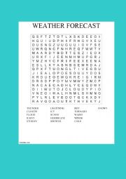 English Worksheet: weather wordsearch