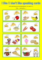English Worksheet: food and I like- dont like