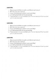 English worksheet: LIES - QUESTIONS