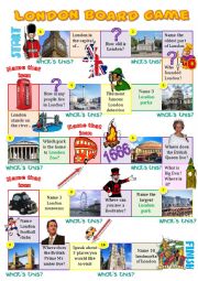 English Worksheet: London board game