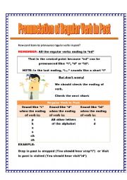 English Worksheet: How can I learn to pronounce regular verbs in past