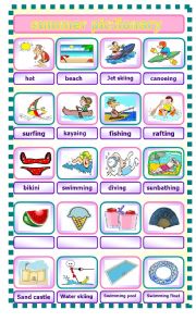 English Worksheet: summer printable