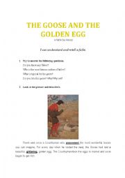 English Worksheet: A fable by Aesop - Golden Egg