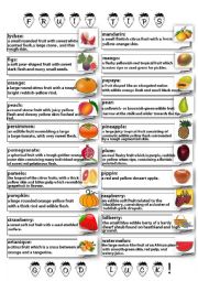 English Worksheet: 20 fruit-tips part2
