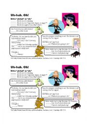 English Worksheet: Uh-huh, Oh! worksheet