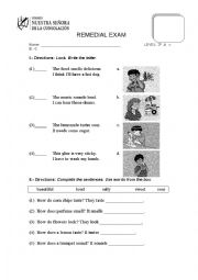 English Worksheet: THE FIVE SENSES