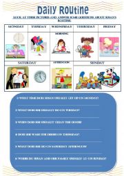 English Worksheet: Daily Routine 