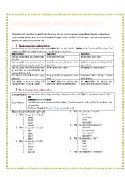 English Worksheet: comparatives and superlatives