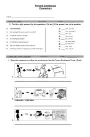 English Worksheet: Present Continuous Exercises