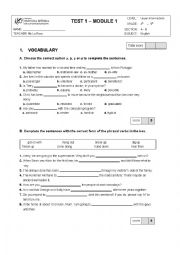 English Worksheet: present simple vs. present progressive - vocabulary