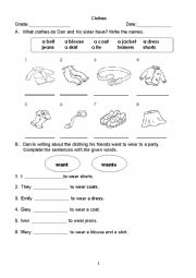 English Worksheet: Clothes 