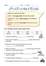 English Worksheet: Adverbs