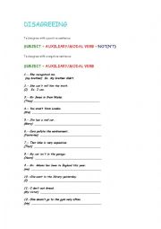 English worksheet: Disagreeing