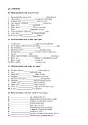 English Worksheet: Quantifiers