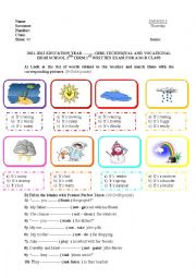 English Worksheet: weather conditions