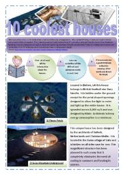 English Worksheet: HOUSES - 10 coolest underground houses (10 Pages) with images + exercises + Memory game