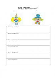 English worksheet: HAS GOT