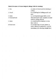 English Worksheet: School things